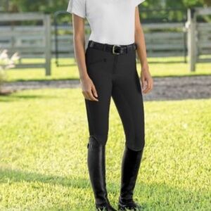 NWT Tuffrider Equestrian Full Seat Breeches - Black Ribbed Size w/ Pocket